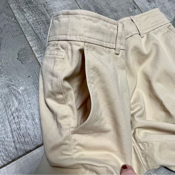 90s Y2K Dana Buchman Cream Pink Floral Painted Embroidered Flare Pant 4 Low Rise - Picture 15 of 15